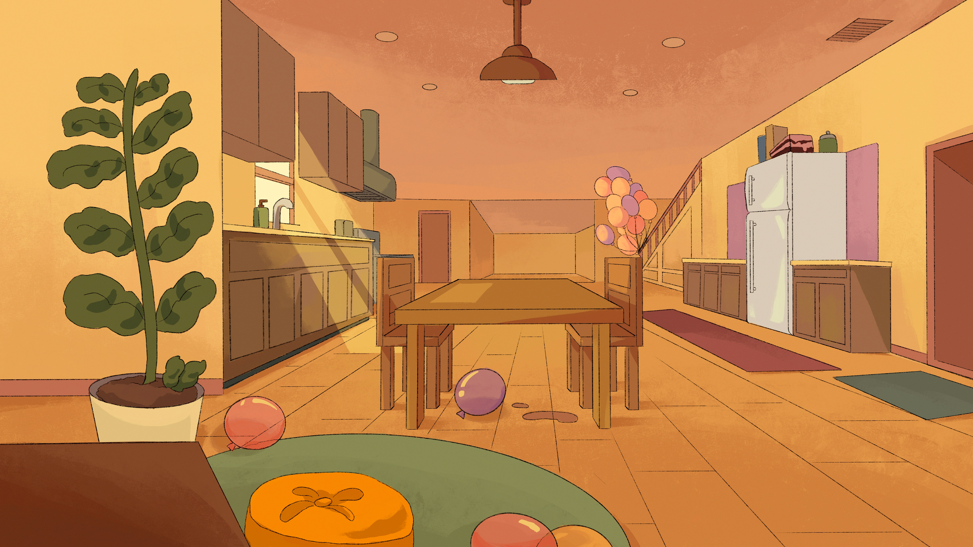 Background Painting (layout and lines not by me)