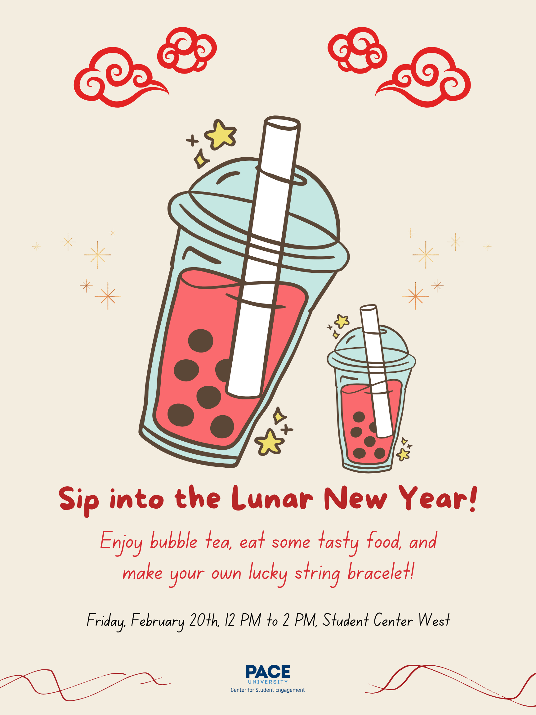 Event flyer for Pace University's Center for Student Engagement