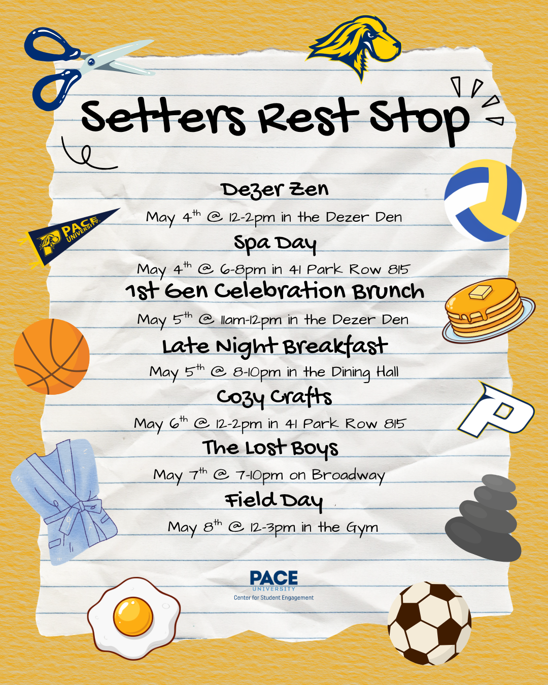Theme week flyer for Pace University's Center for Student Engagement