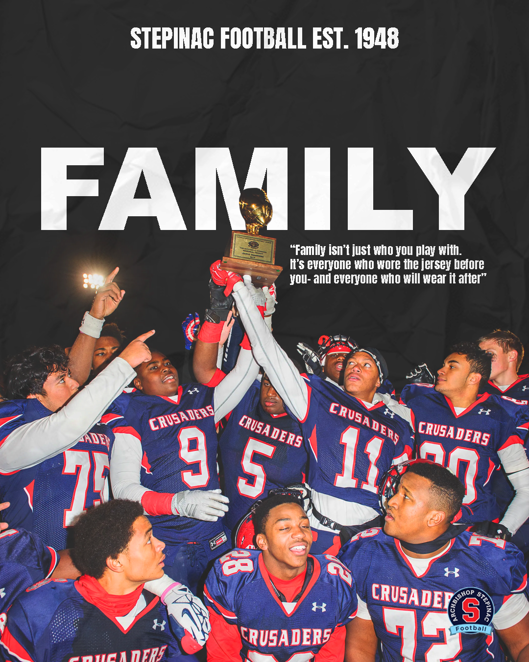 Instagram graphic for Archbishop Stepinac High School Football. Post link: https://www.instagram.com/p/DbYwAIRqjY_/?igsh=djY2NGFmcWoyYXZ2