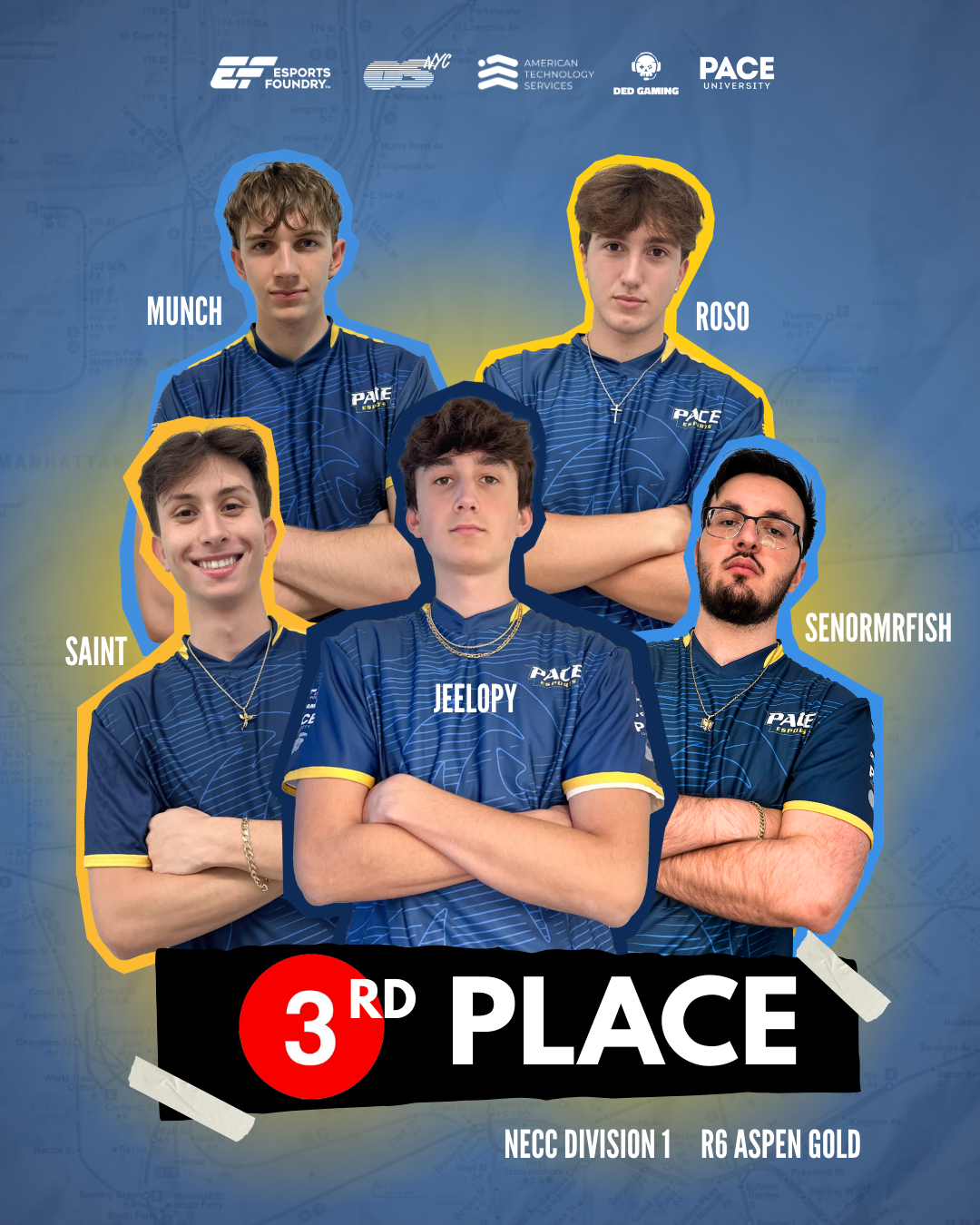 NECC Championship graphic for Pace University Esports