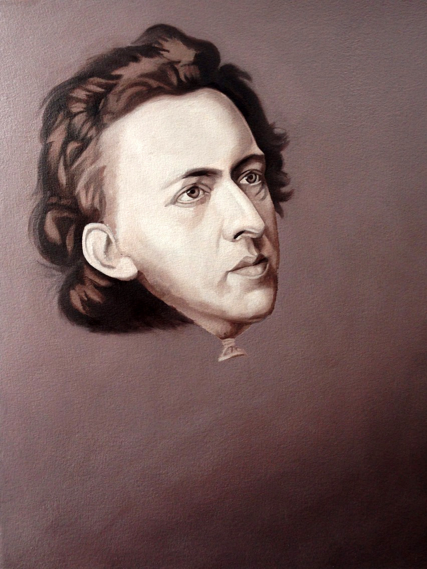 Study No.2 Chopin · Oil on paper, 30 x 40 cm , 2018