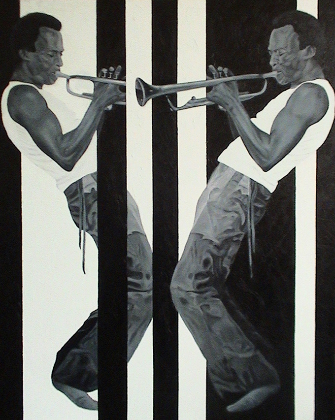 Miles Davis · Acrylic on canvas , 75 x 100 cm , 2008