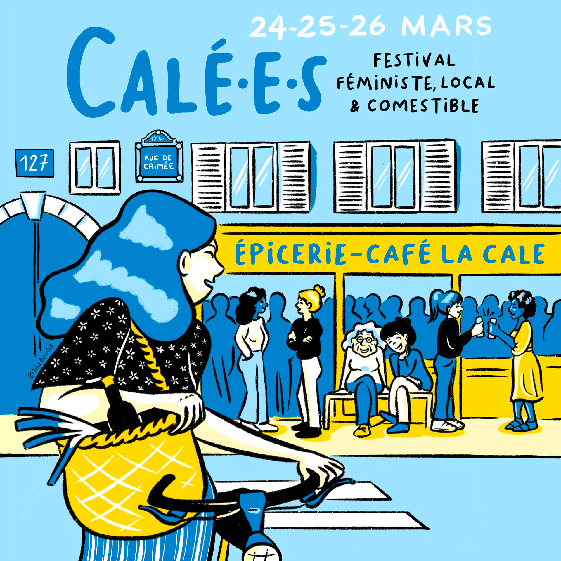 Calé.e.s visuel du festival féministe local & comestible de l'épicerie-café la cale