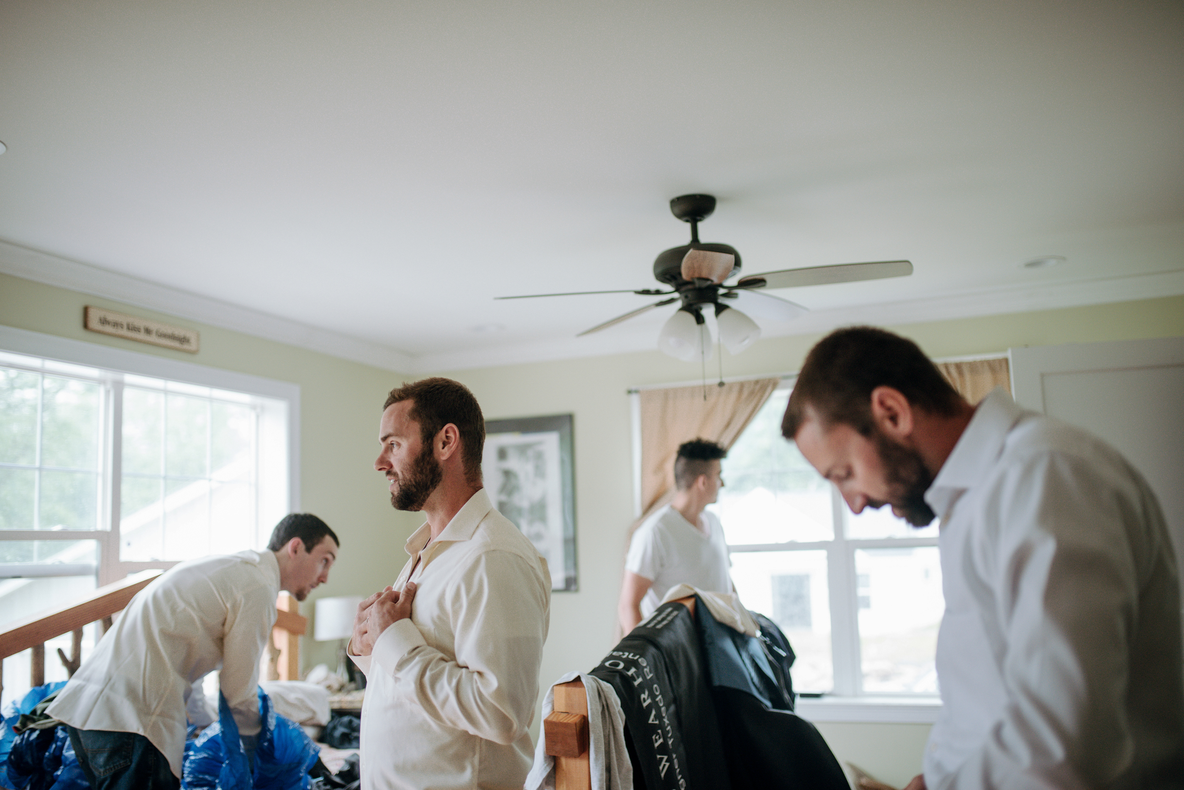 SHOREHAM, VT The Groomsmen get ready for the wedding of Emmy and Tim on June 23, 2018.