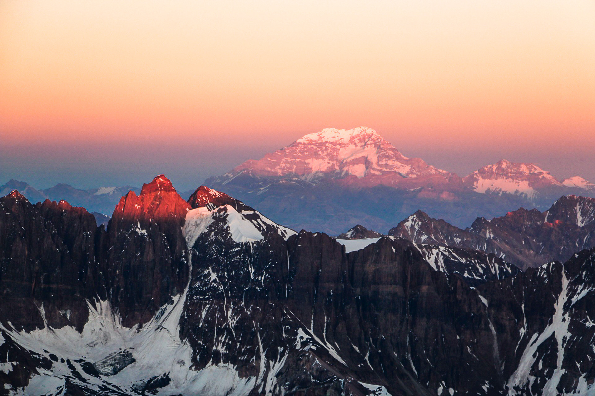 Aconcagua Alpenglow, Argentina