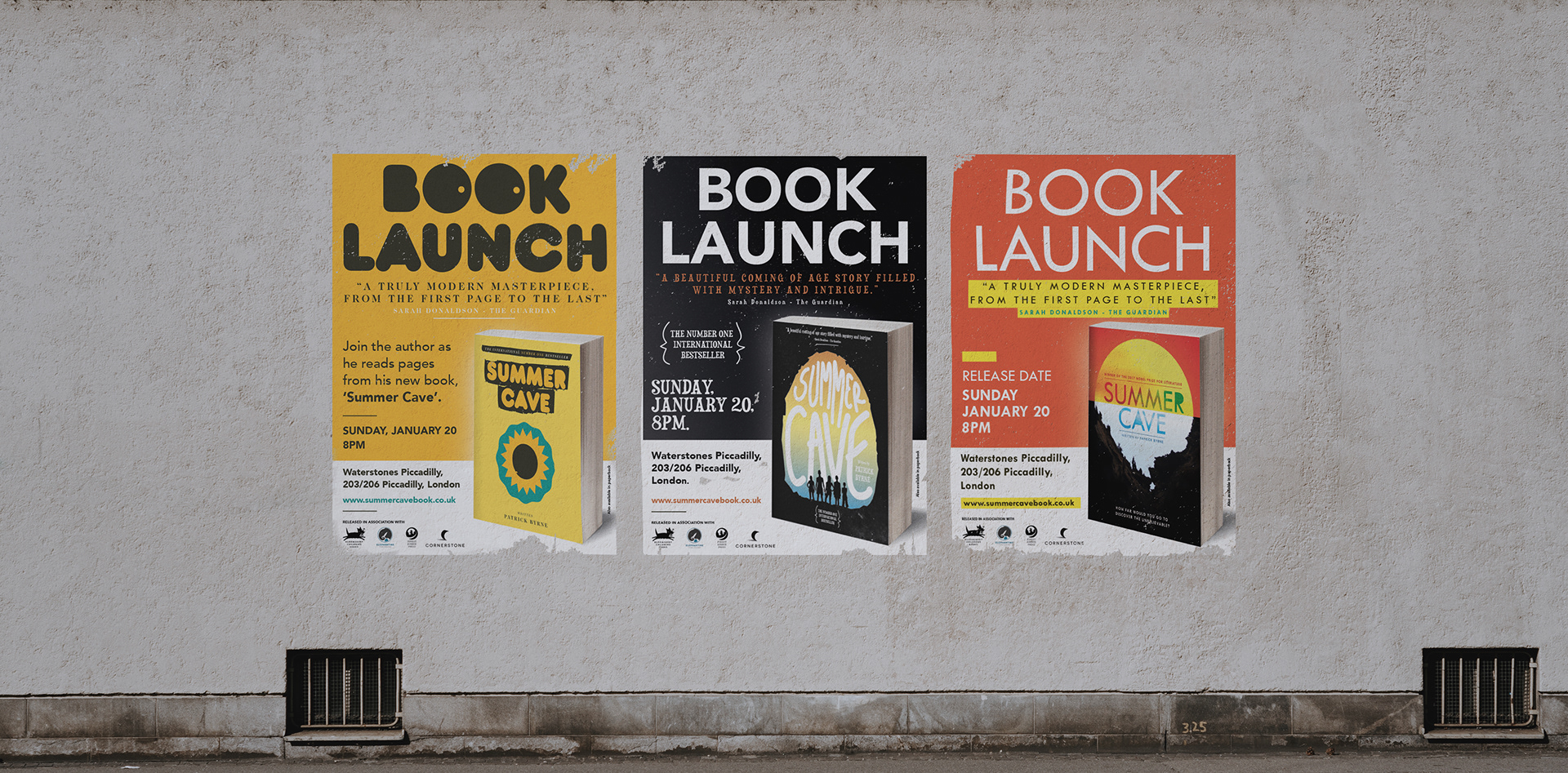 These were madeup briefs for 3 book covers in different styles