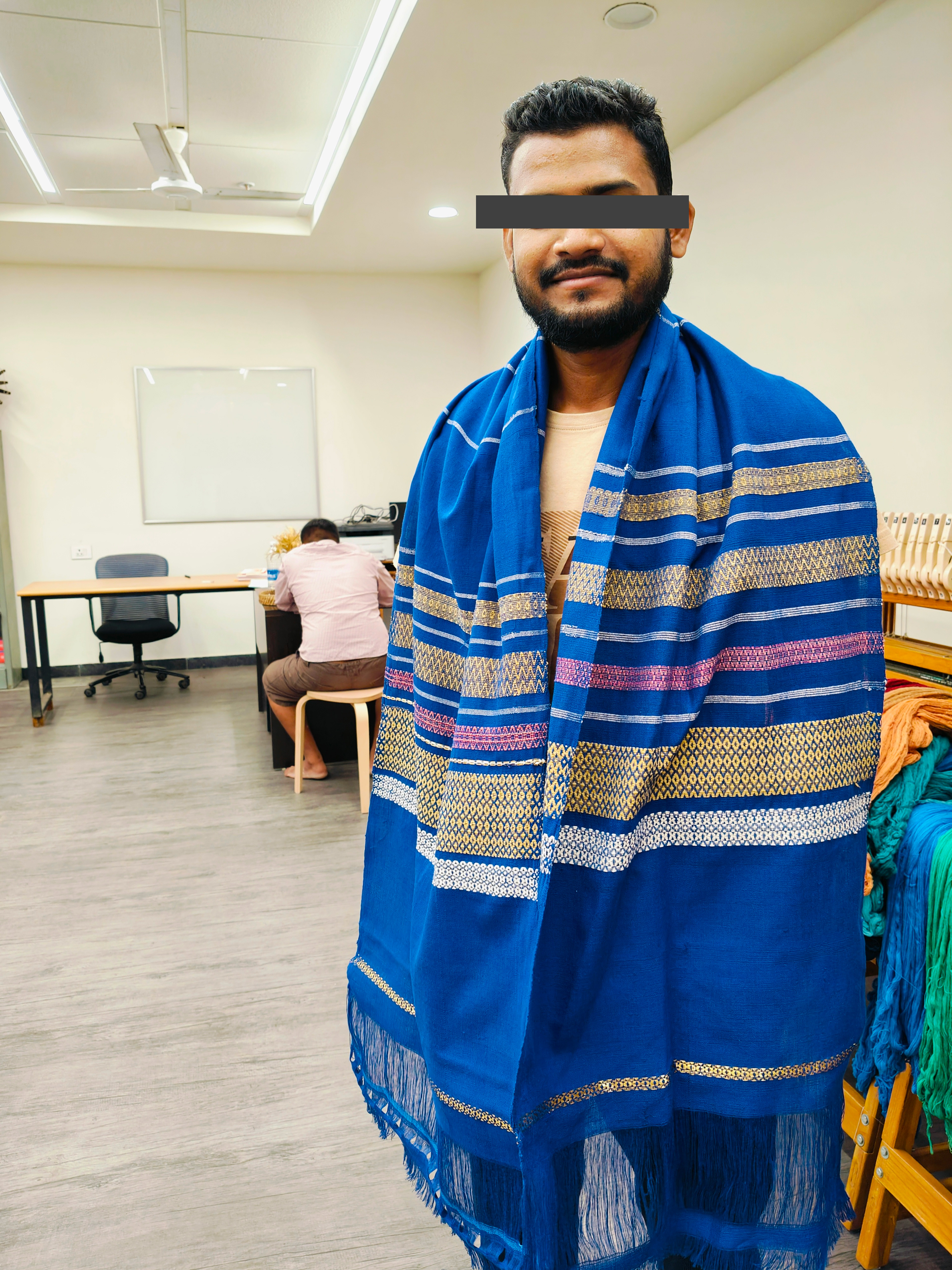 Our Teacher, an amazing weaver from Maheshwar Mr. Muzamil Ansari, currently staff at weaving studio, IDC.