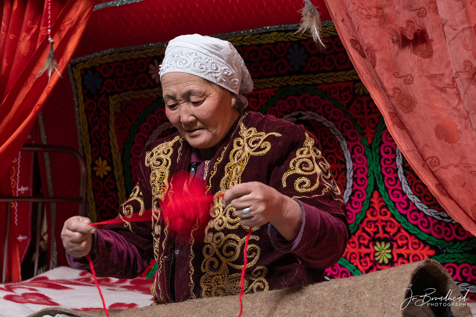 Kazakh Lady Sewing - Mongolia