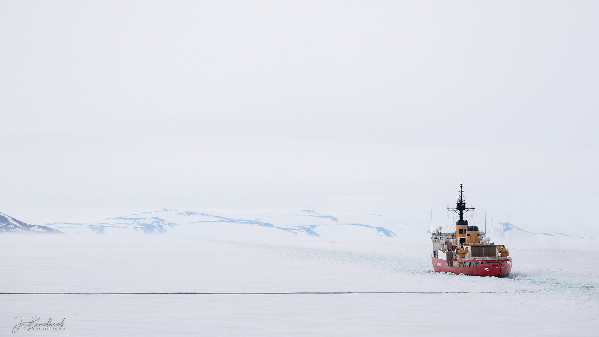 Ice breaker making its way to McMurdo Station