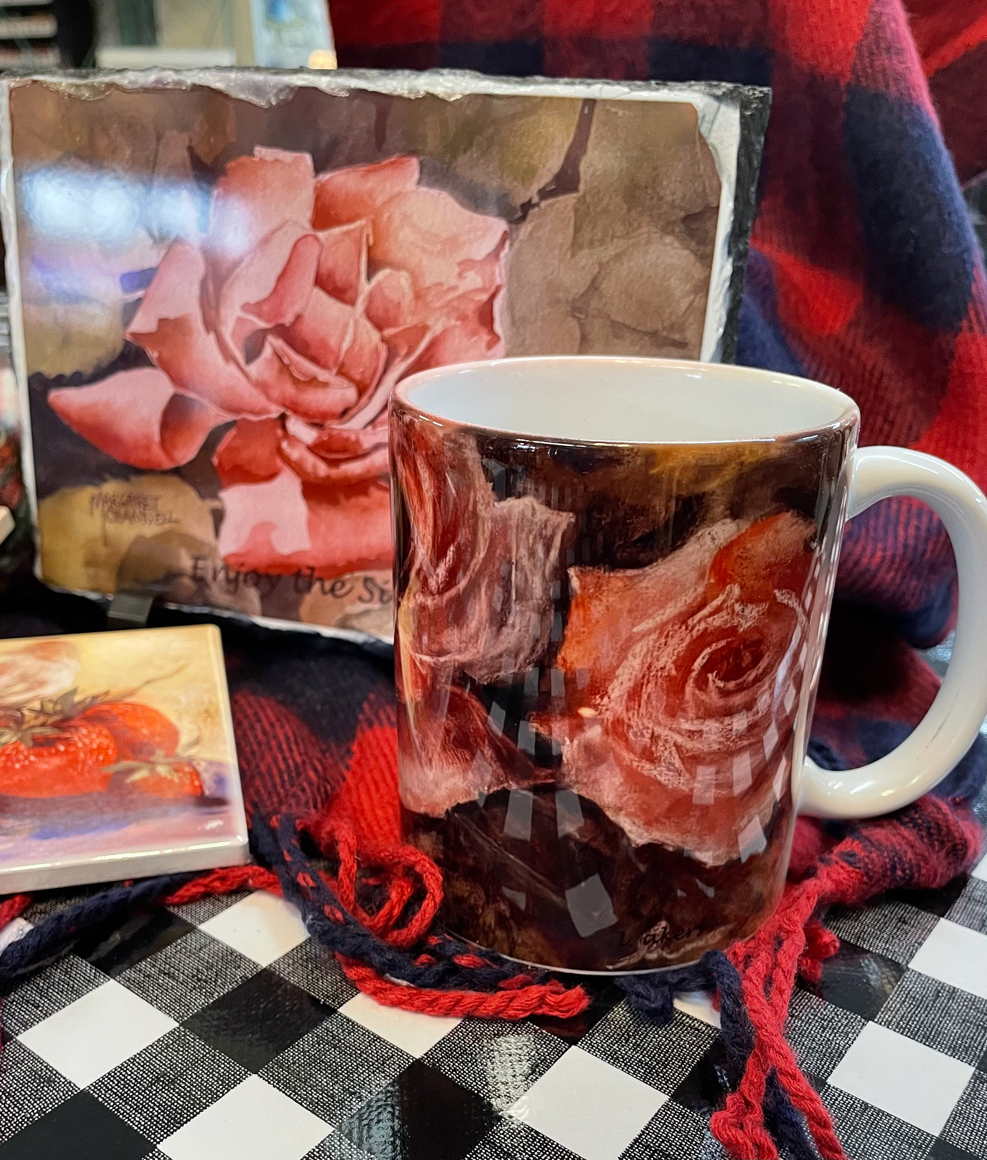 Local artist custom tiles and mugs 