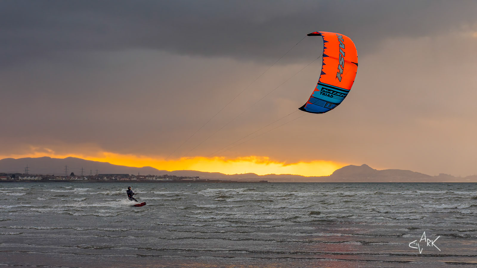 EDINBURGH SUNSET KITE SURFER