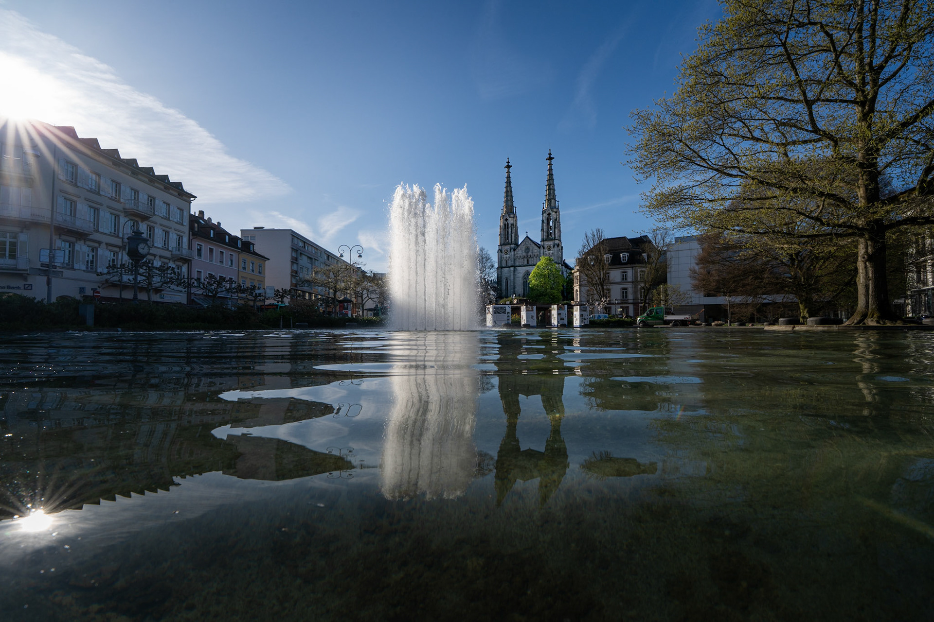 Augustaplatz mit Blick auf die Stadtkirche