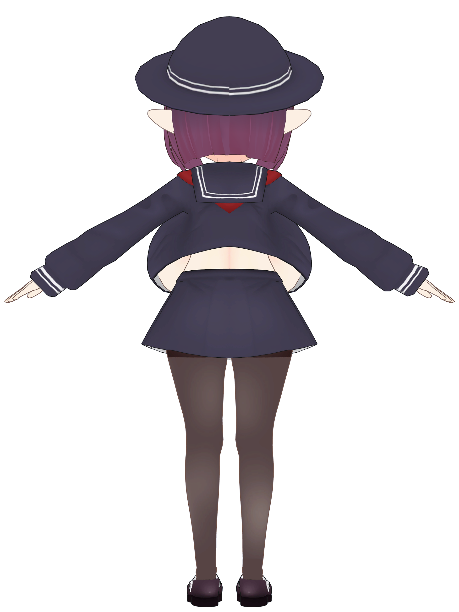 背面 黒セーラー服 - 鬼山燈 -