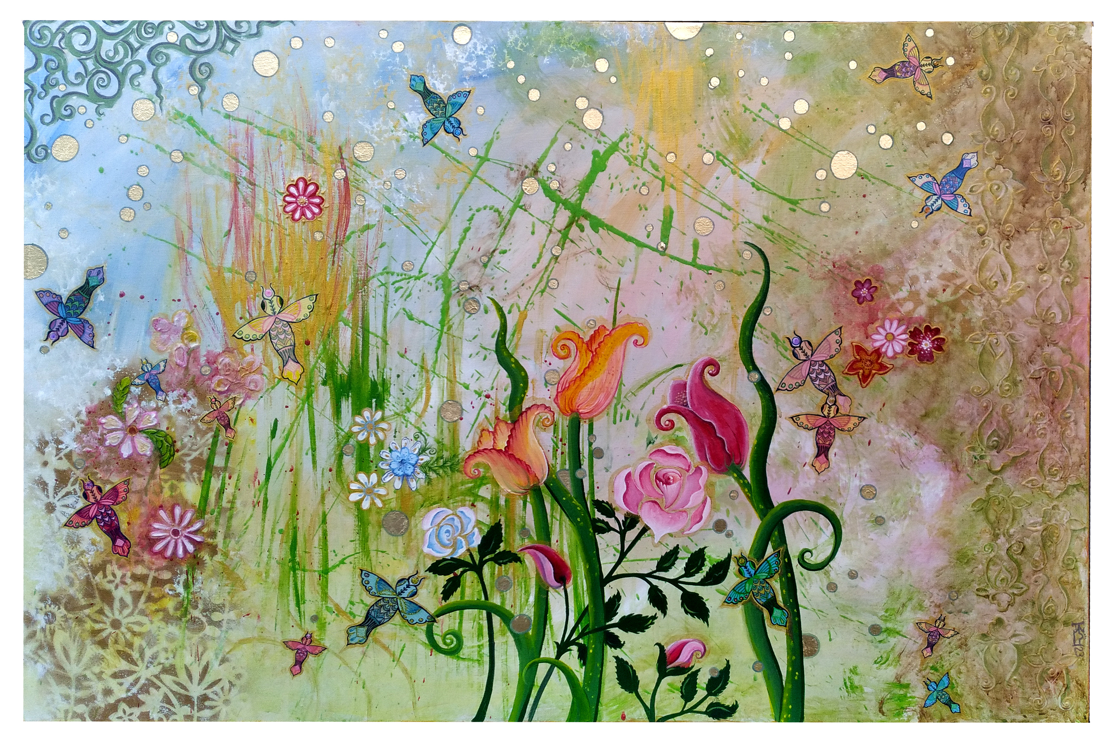BIRD SISTERS IN THE GARDEN