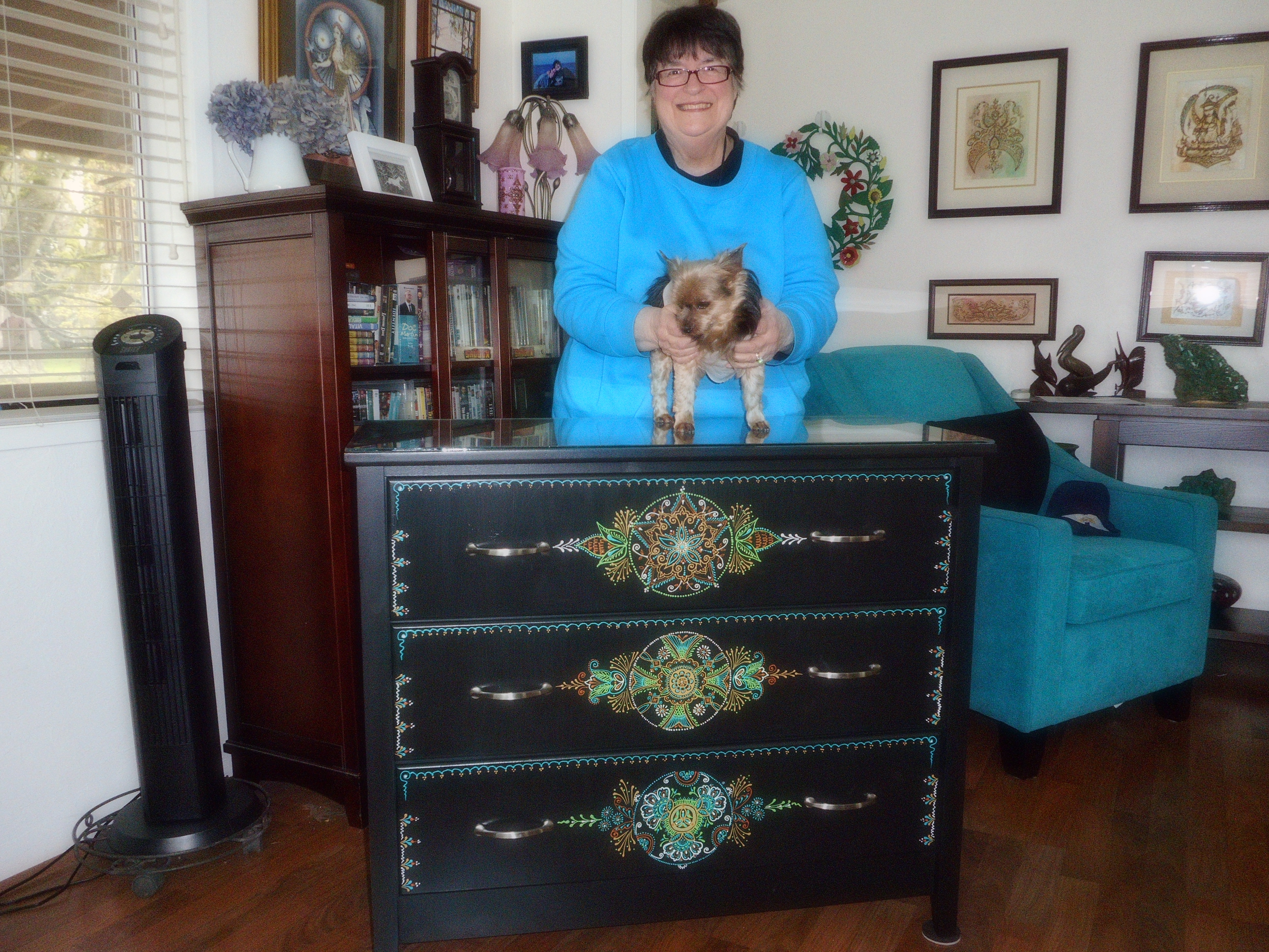 Happy Client with Snake Cabinet Front