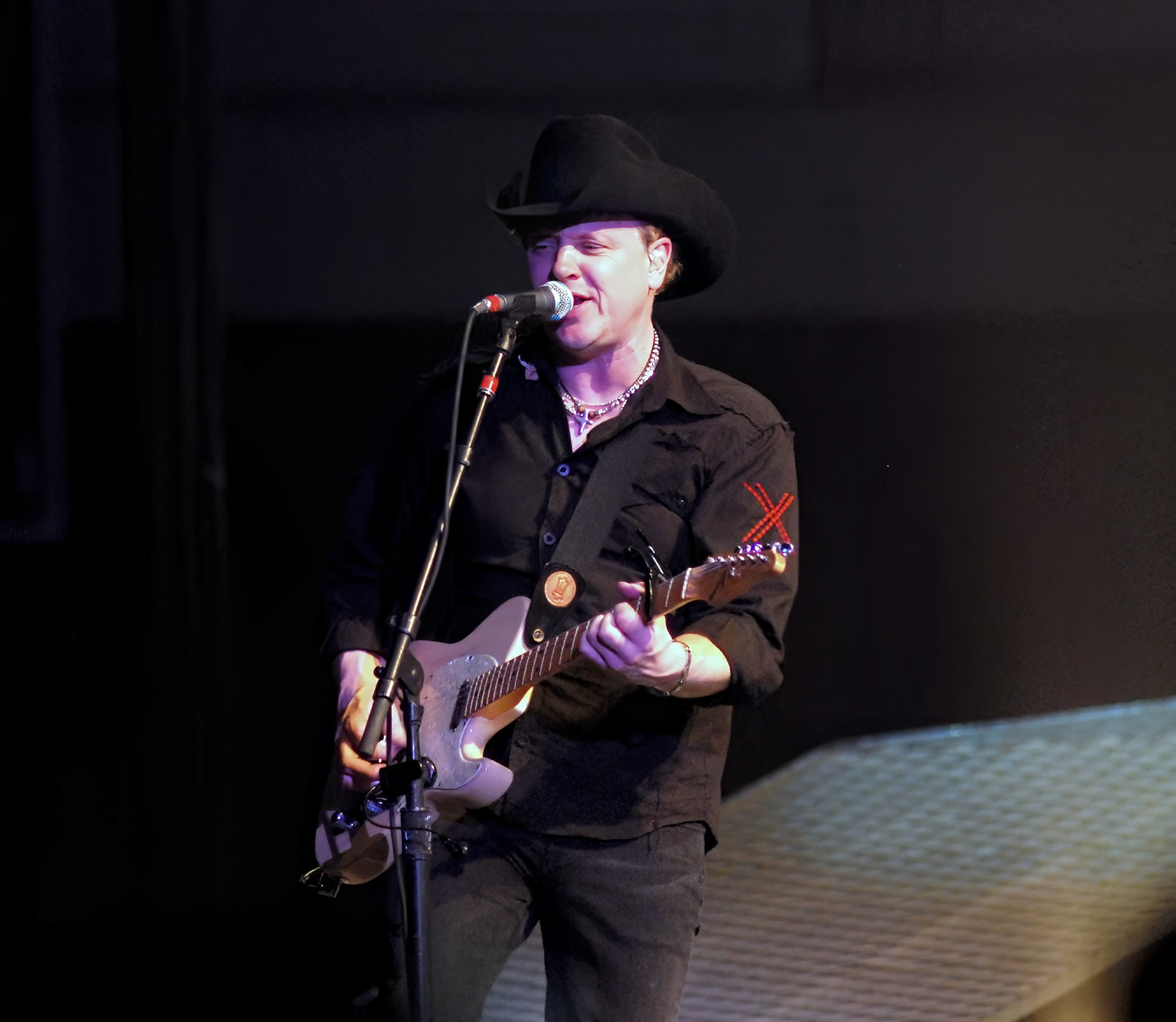 Country music guitarist Rod Janzen performs live with CMT Music Award Nominee Dierks Bentley live onstage on 2/14/08 at the University of Florida's Stephen C. O'Connell Center.