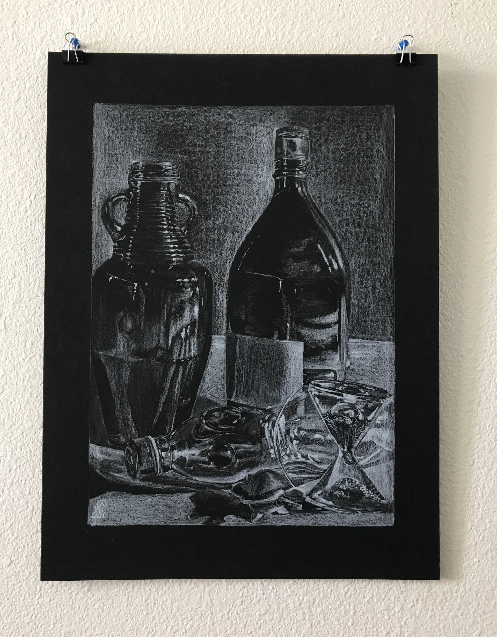 Charcoal on Black Board