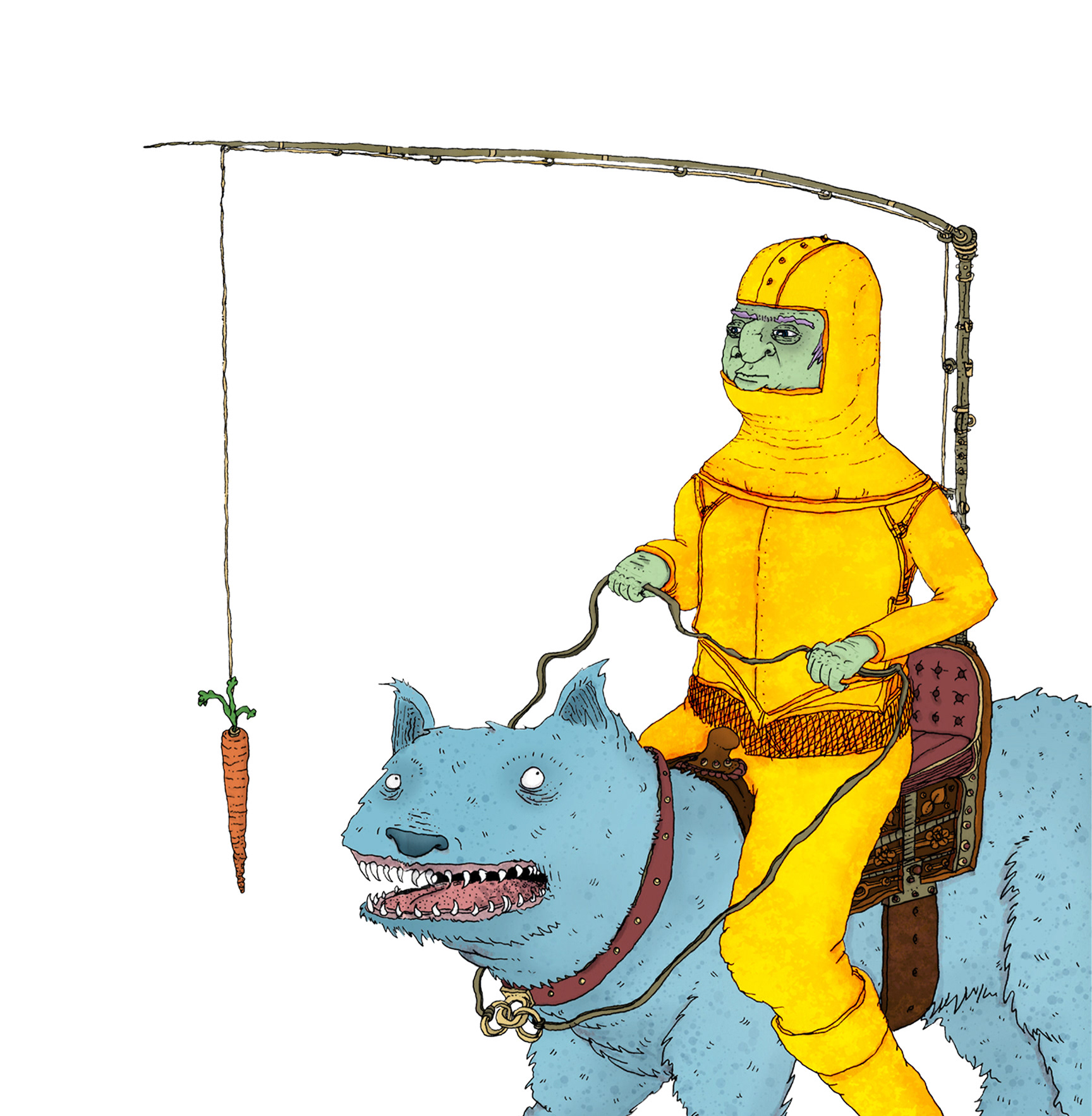 "Carrot Stick and String" illustration by Wesley Strickland. Charleston, SC.