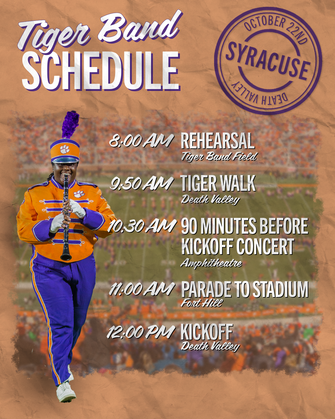 Game Day Schedule, October 2022