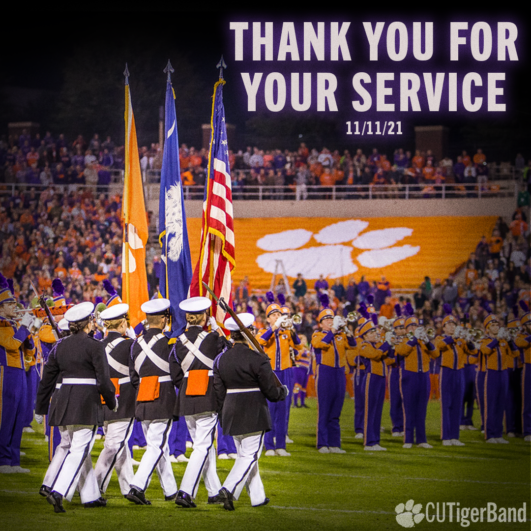 Veterans Day post from @CUTigerBand, November 2021