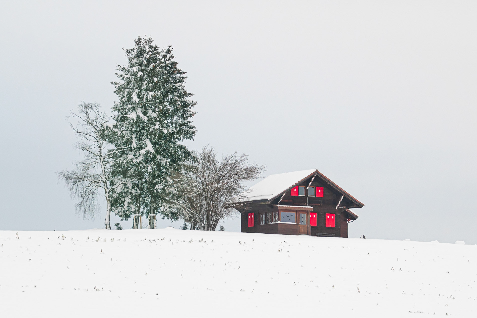 Le chalet au volets rouges