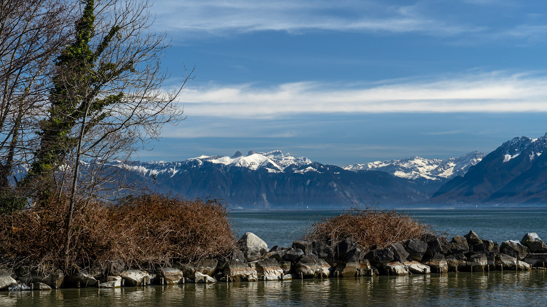 Les Alpes depuis l'embouchure