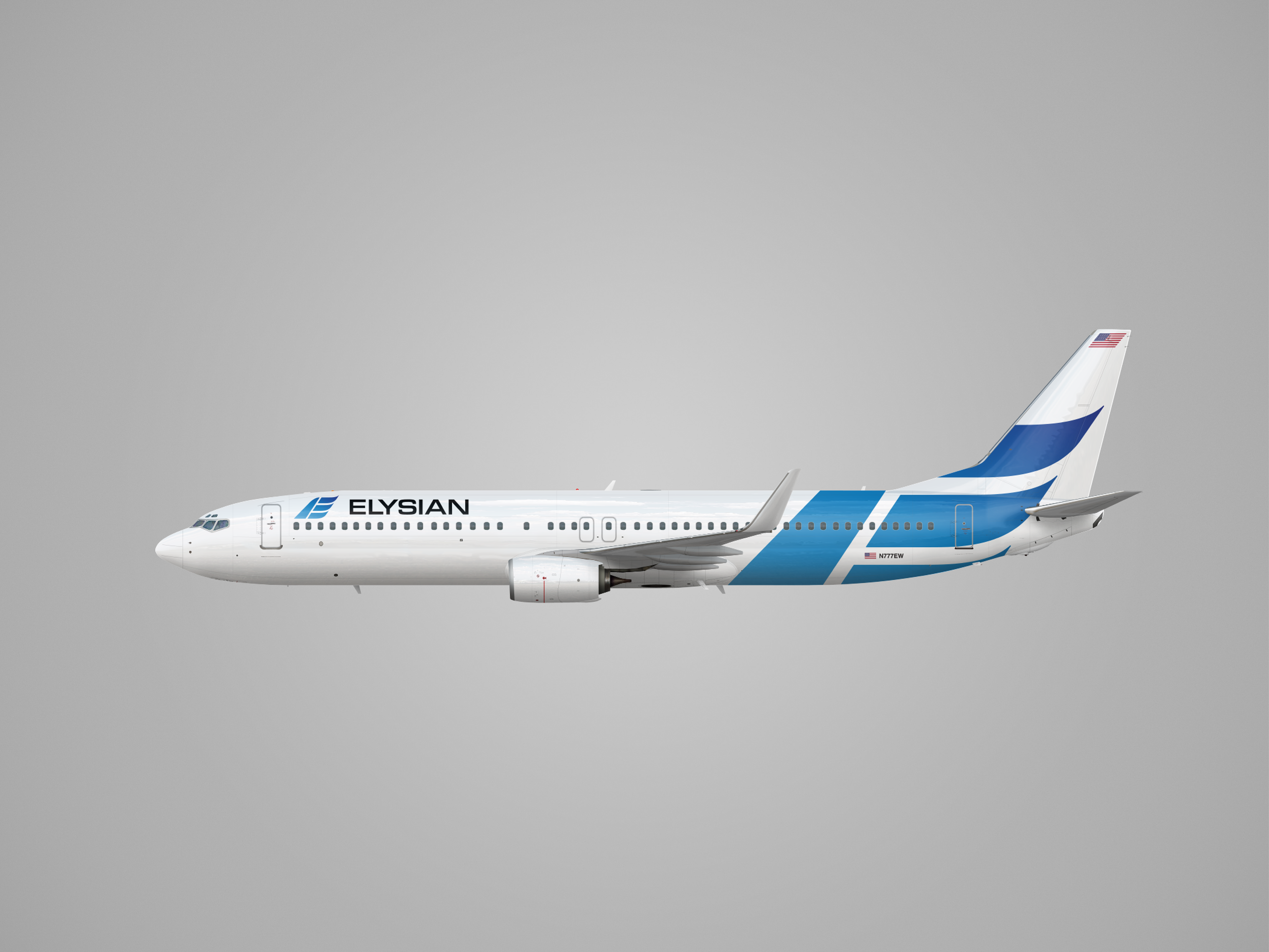 ElysianWhite livery on Boeing 737