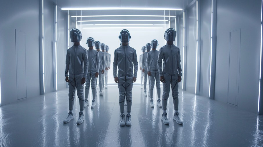 Genetically-altered humans given intense training till adulthood