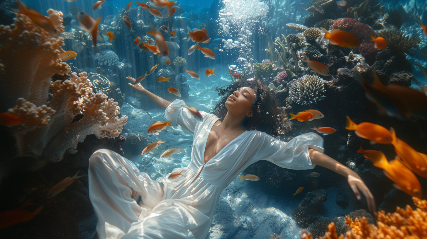 Diana finds peace in the ocean