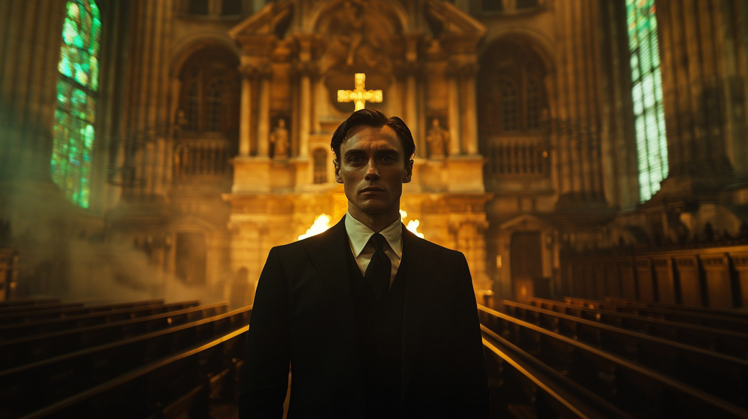 Lucius comes to the cathedral to strike fear into the priestLucius