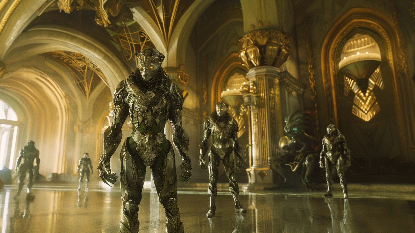 Draco's, a reptilian race, hold the planet and royal family hostage