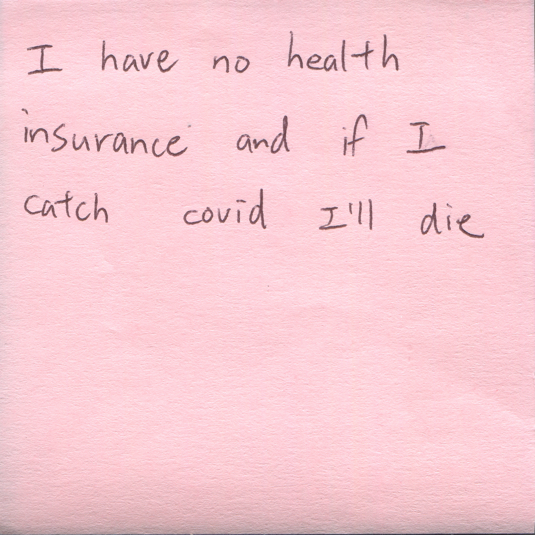 Response 42, Sticky Note and Pen, 3" x 3"