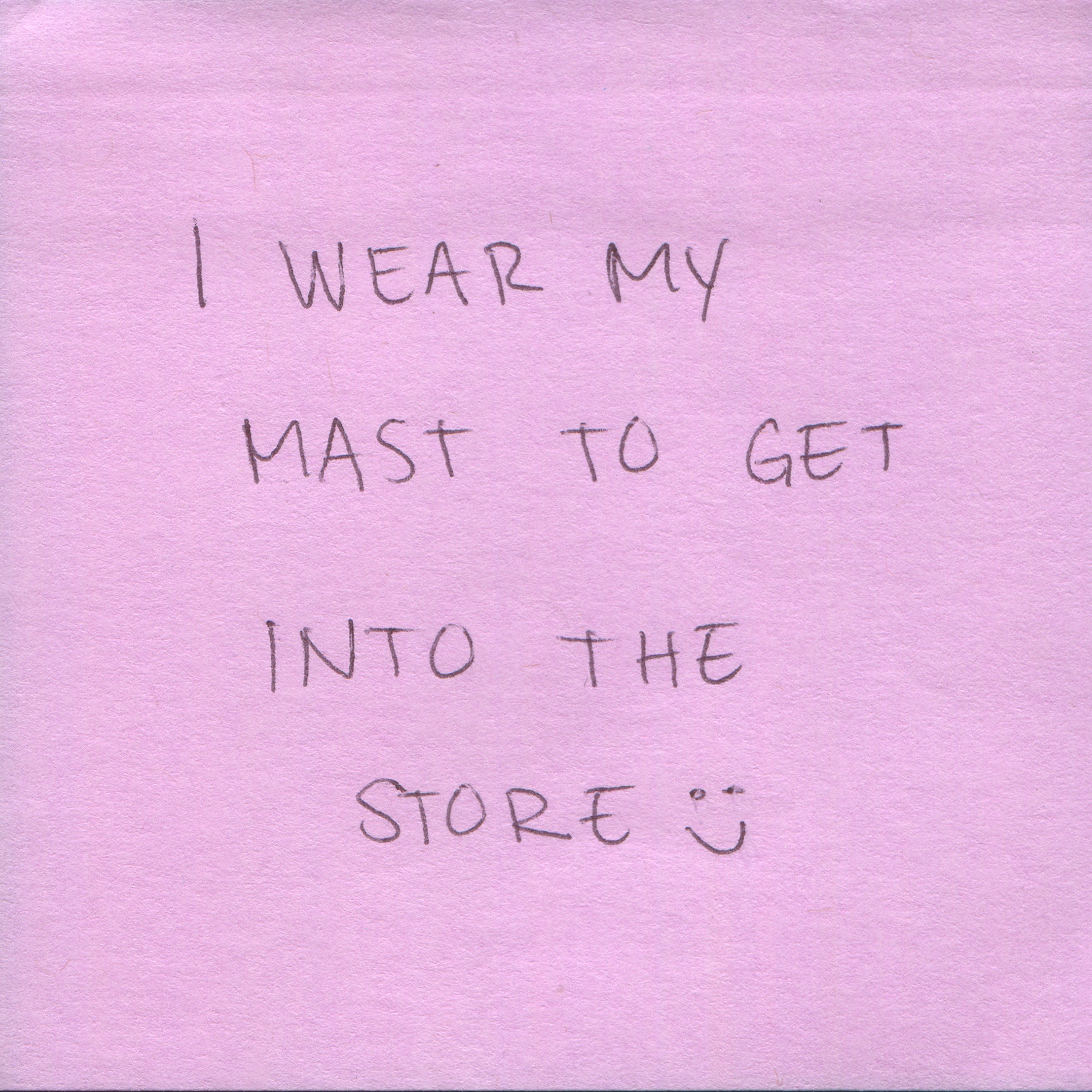 Response 26, Sticky Note and Pencil, 3" x 3"