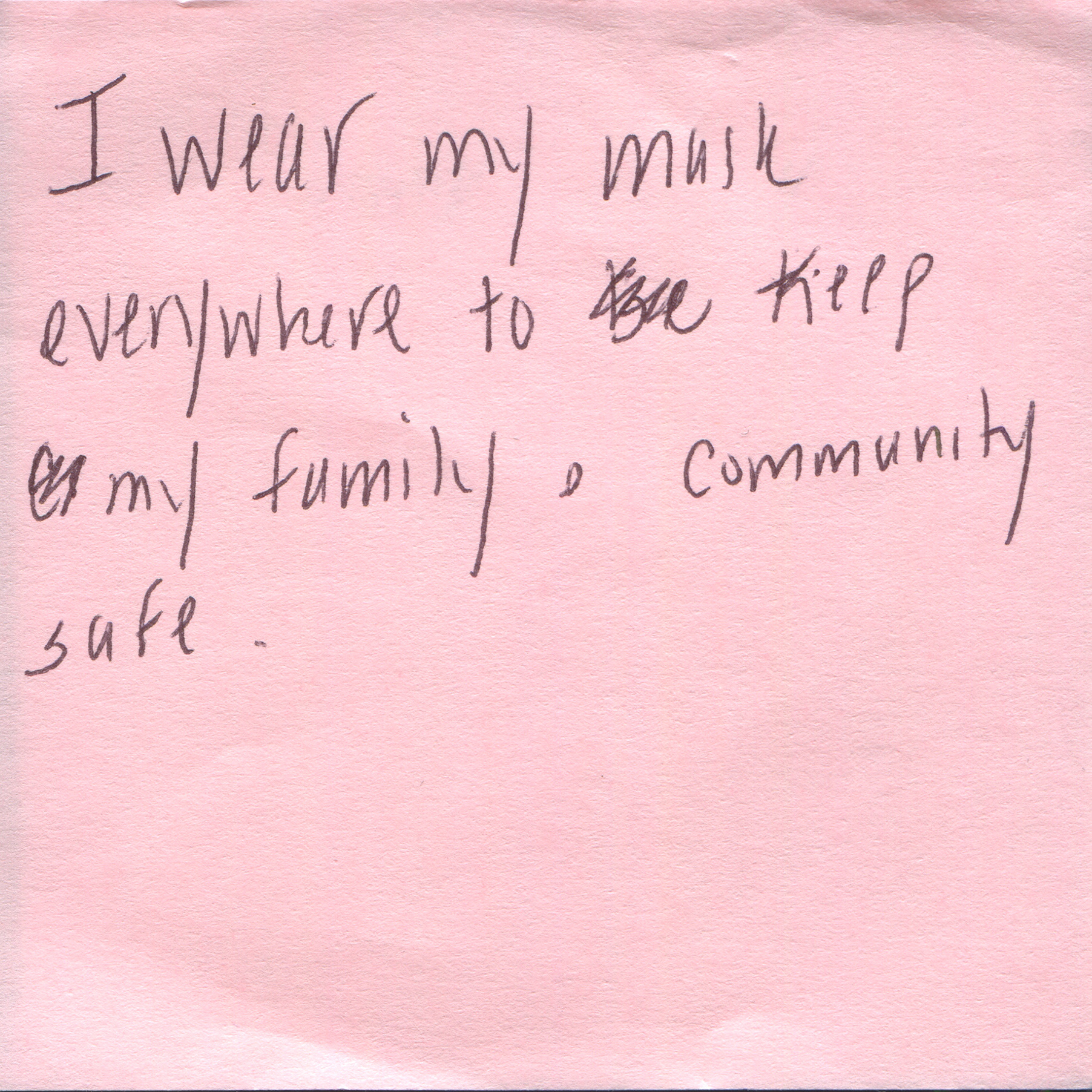 Response 3, Sticky Note and Pencil, 3" x 3"