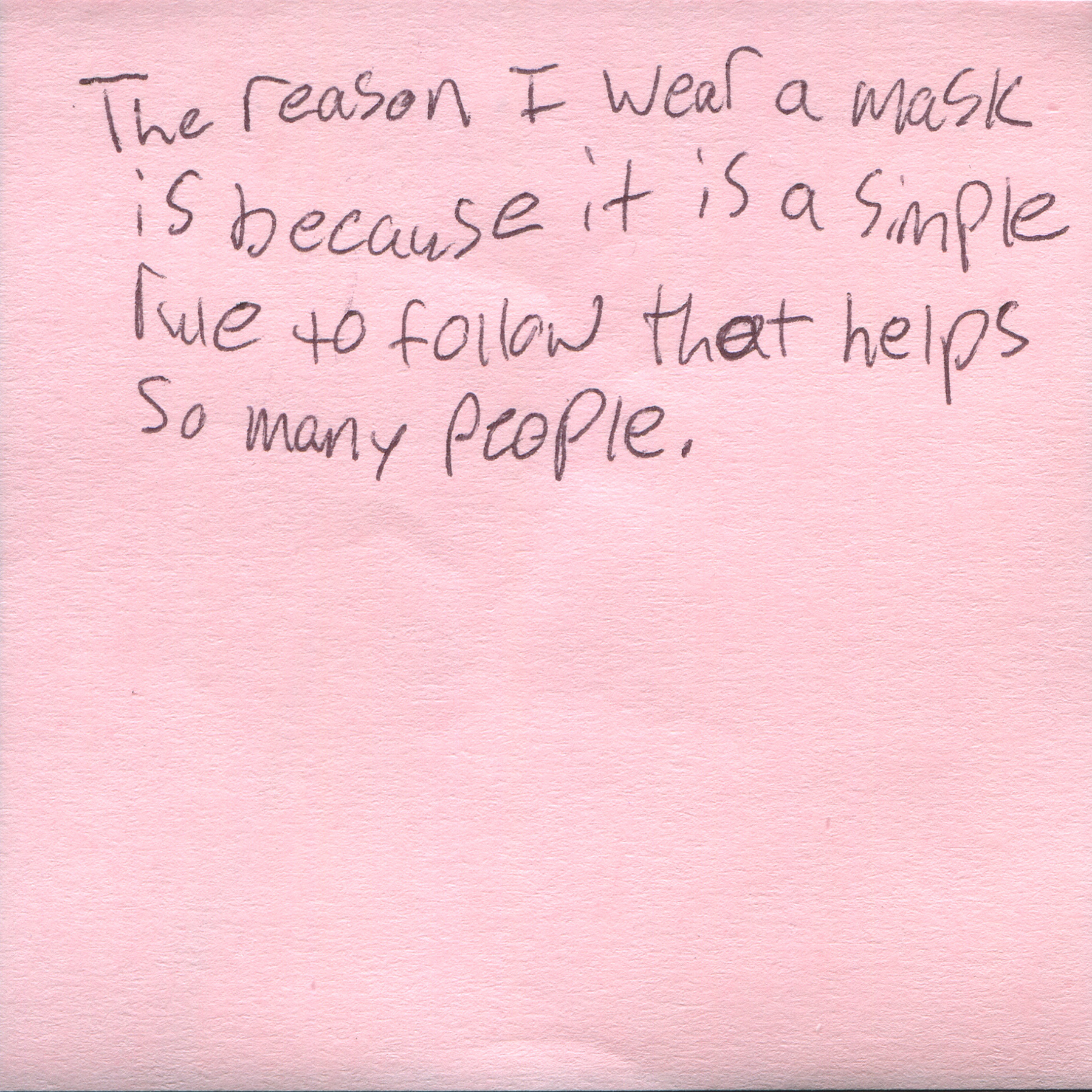 Response 63, Sticky Note and Pen, 3" x 3"