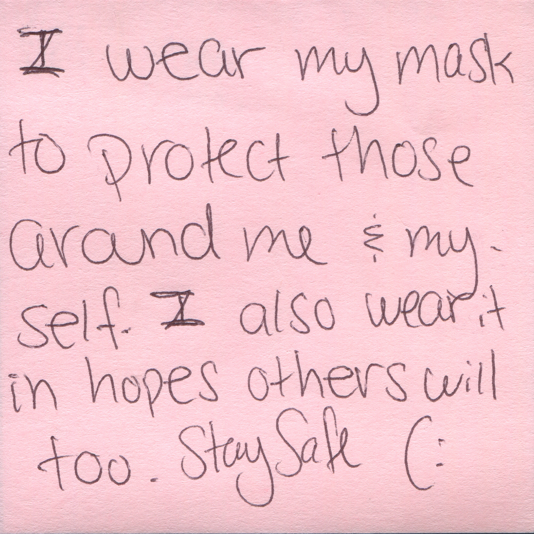 Response 8, Sticky Note and Pen, 3" x 3"