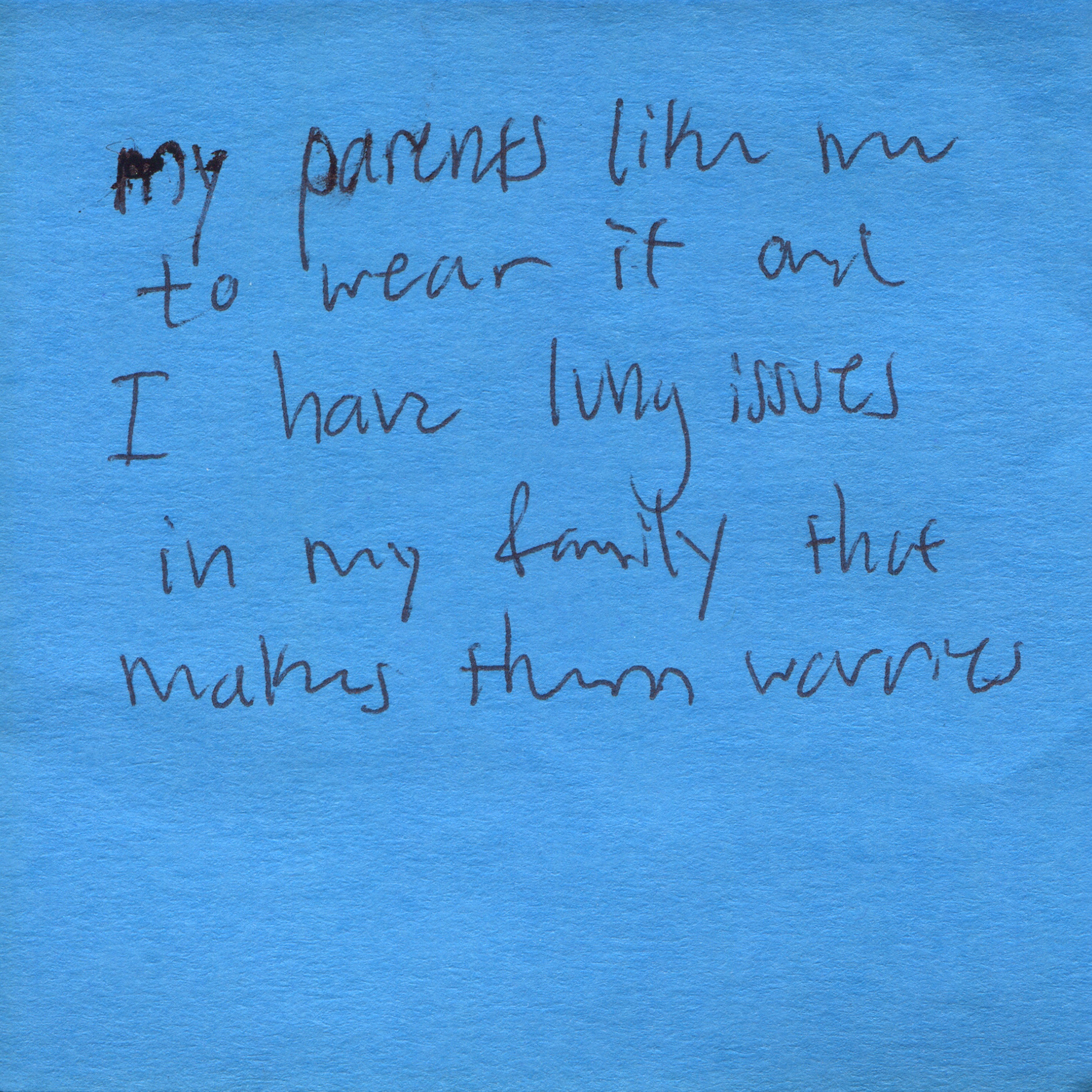 Response 11, Sticky Note and Pen, 3" x 3"