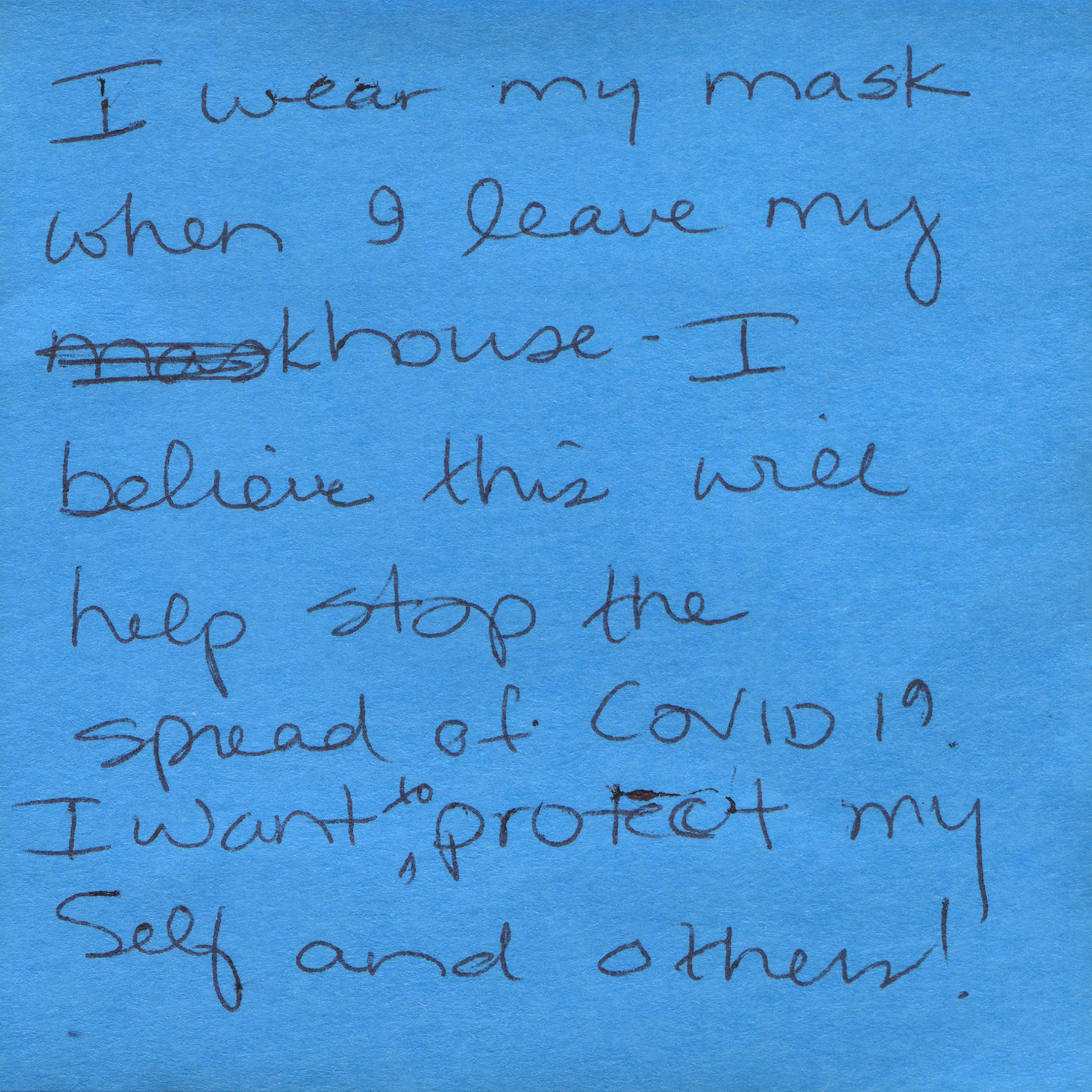 Response 52, Sticky Note and Pen, 3" x 3"