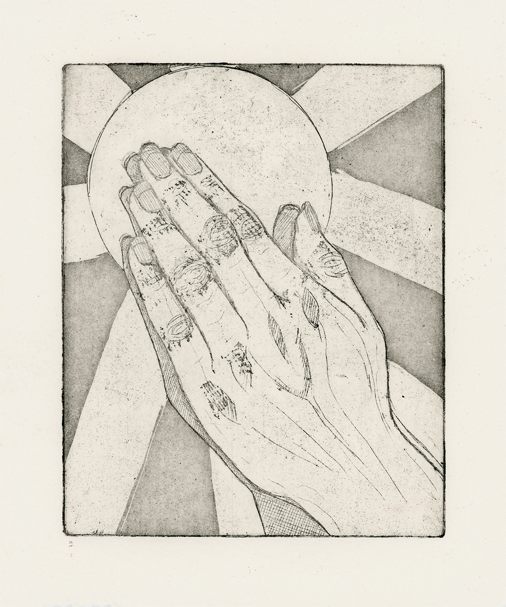 "Pleading" | Copper Plate Etching - Hard Ground Linework, Aquatint | 5" x 6" | 2022