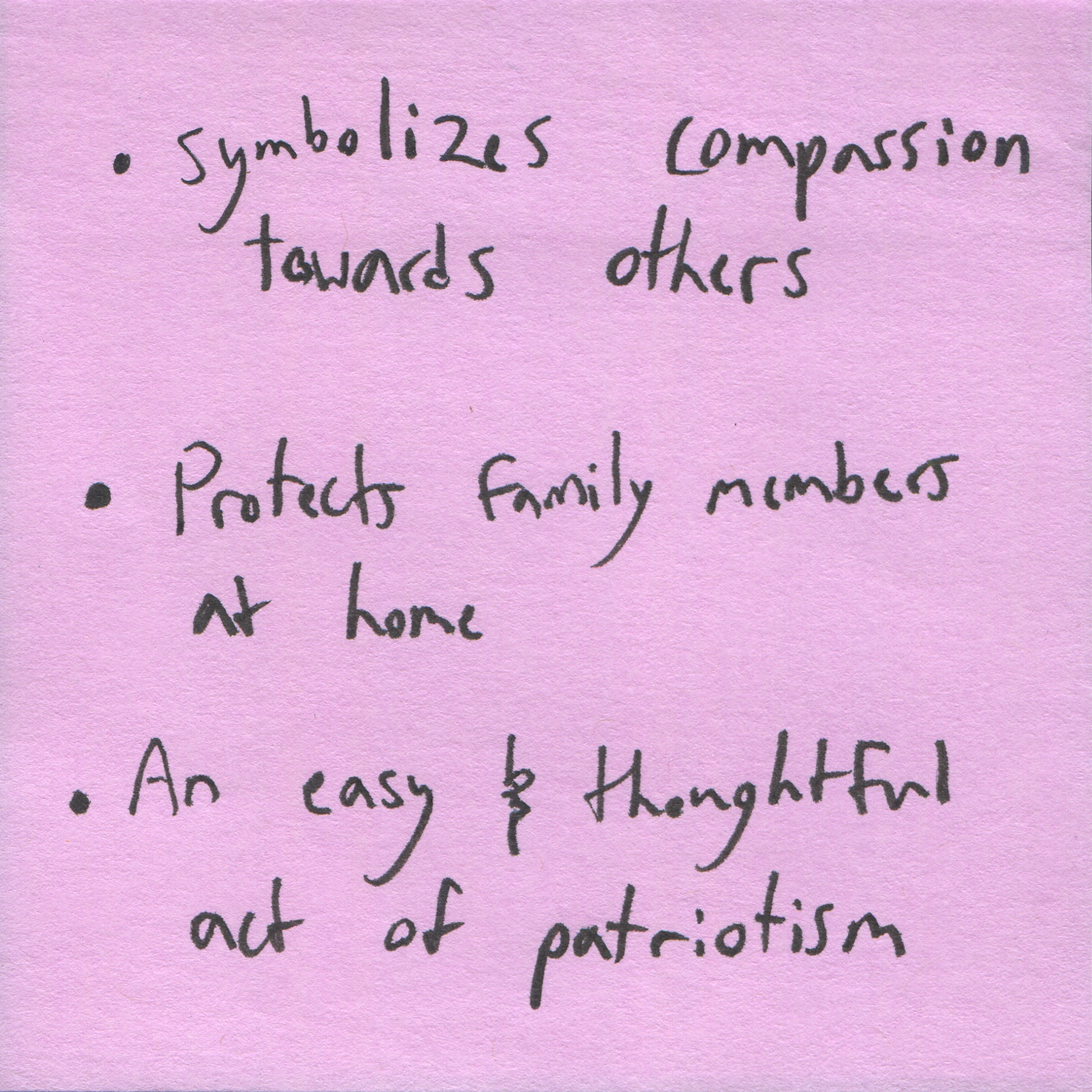 Response 9, Sticky Note and Pen, 3" x 3"