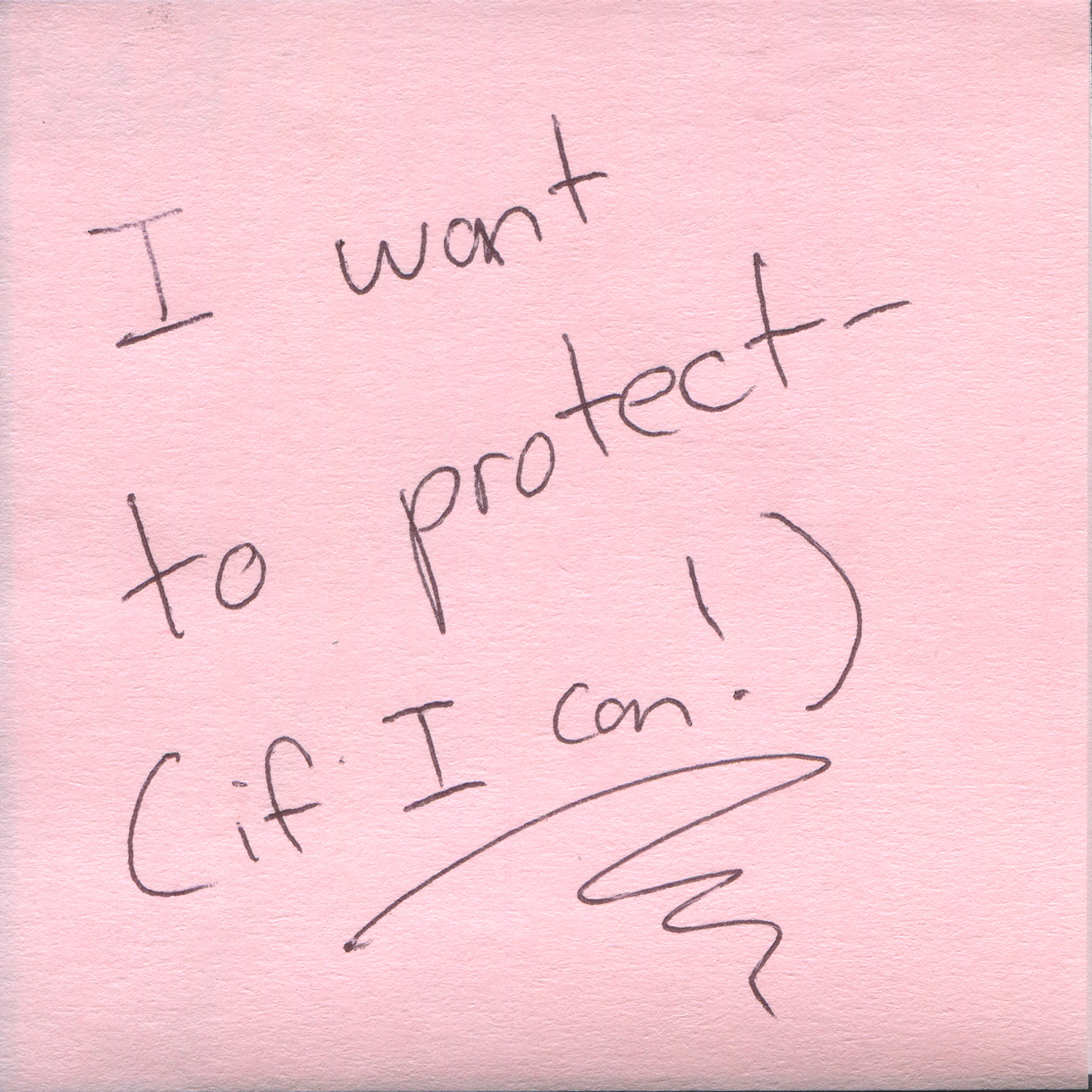 Response 57, Sticky Note and Pen, 3" x 3"