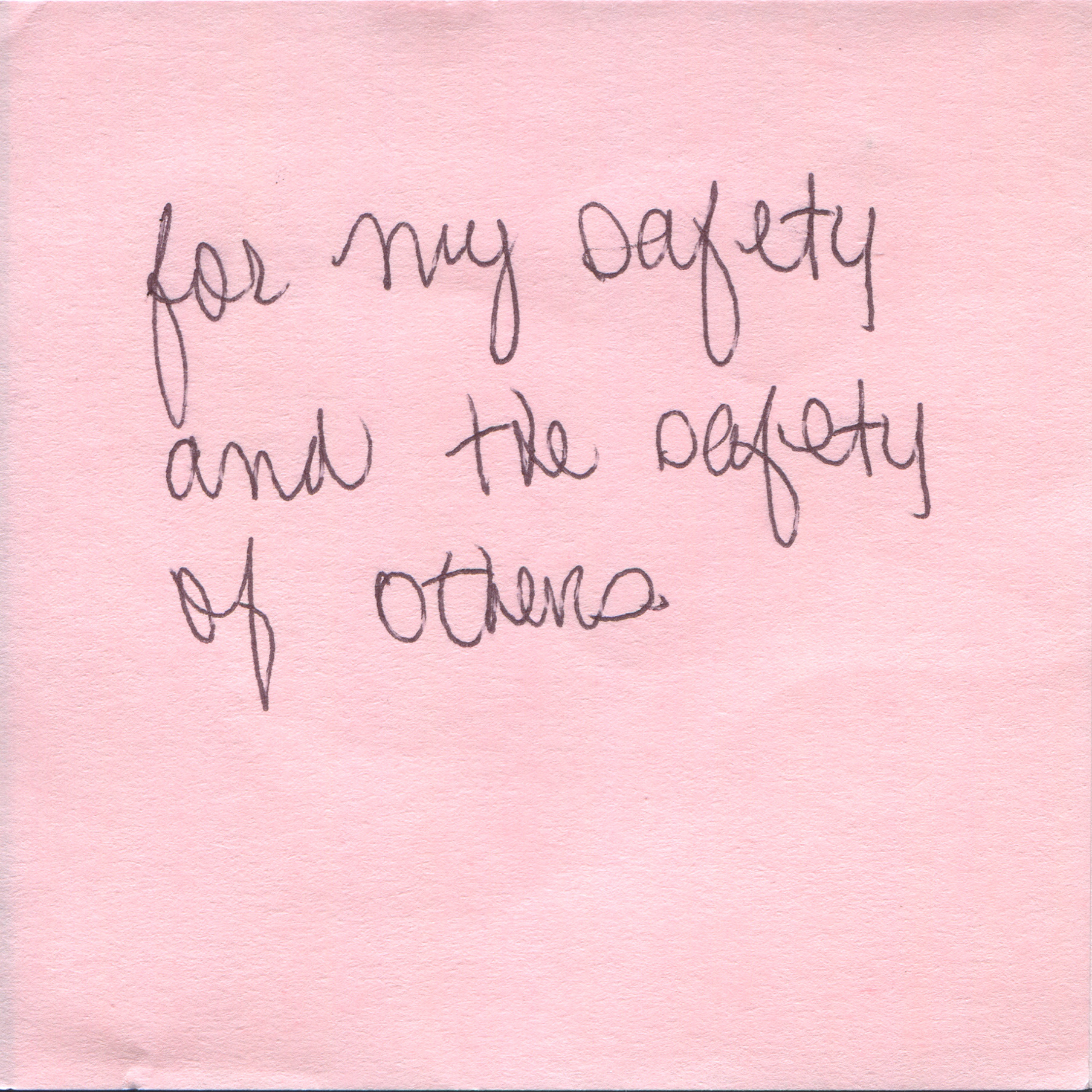 Response 2, Sticky Note and Pen, 3" x 3"