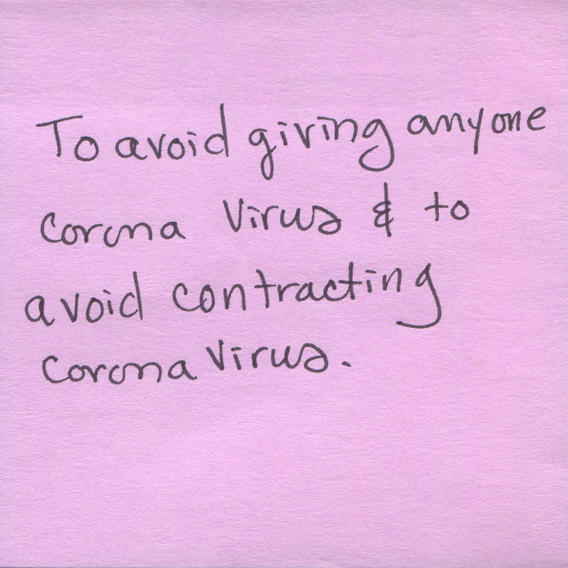 Response 31, Sticky Note and Pen, 3" x 3"