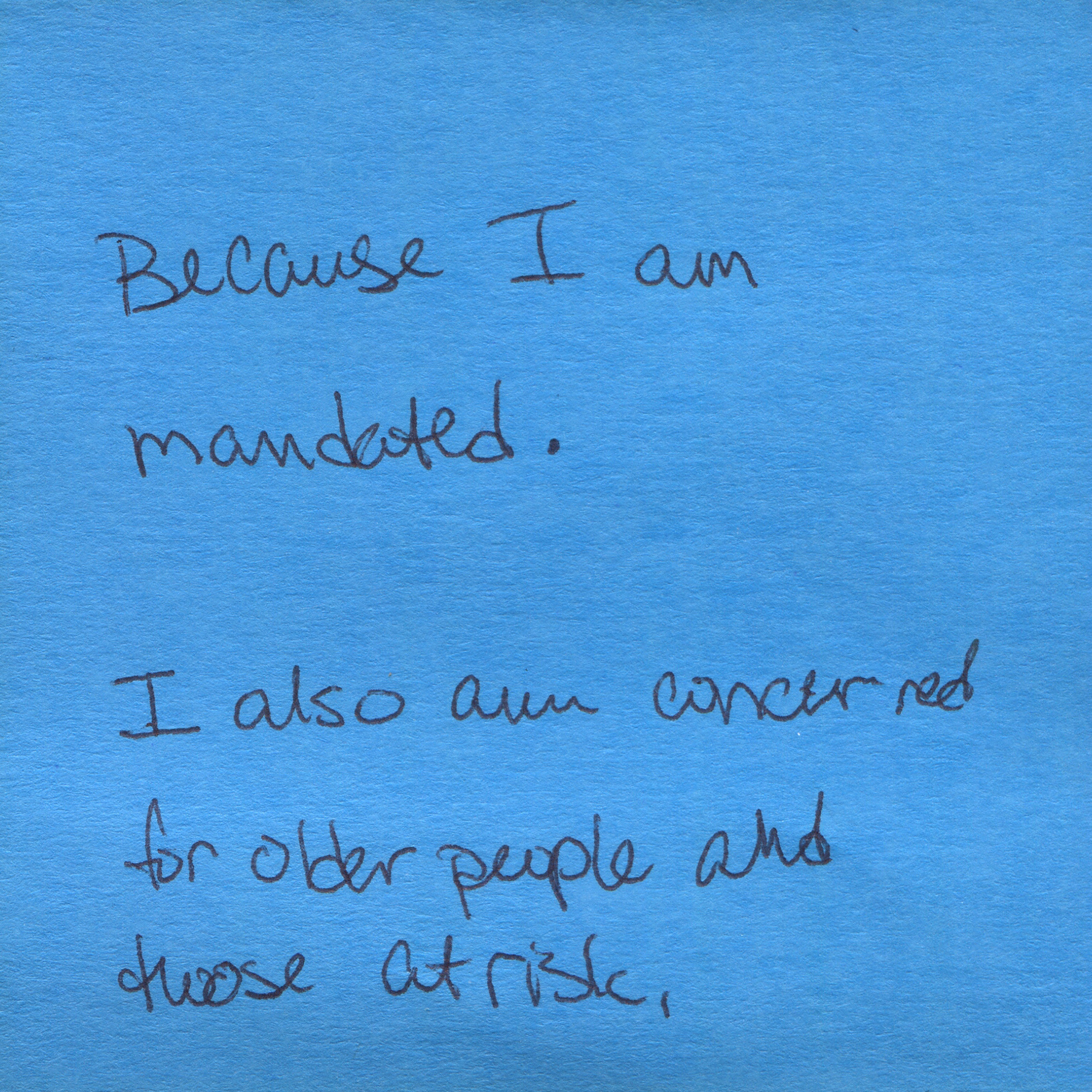 Response 24, Sticky Note and Pen, 3" x 3"