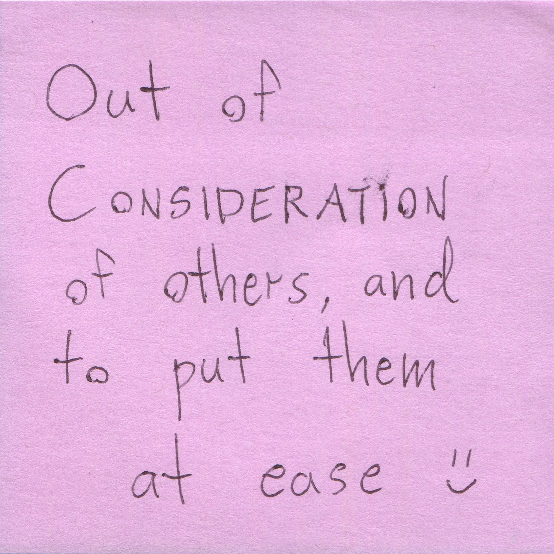 Response 16, Sticky Note and Pen, 3" x 3"