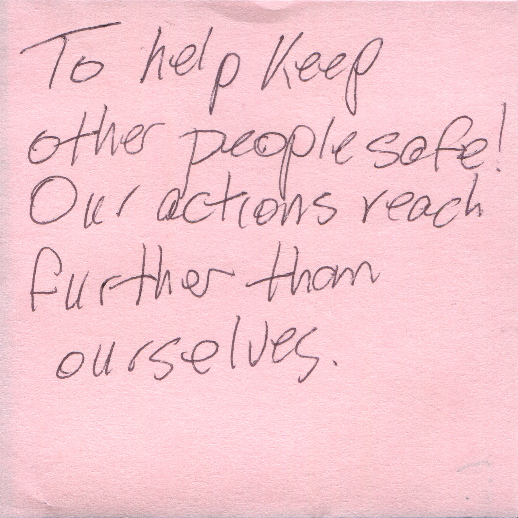 Response 5, Sticky Note and Pen, 3" x 3"