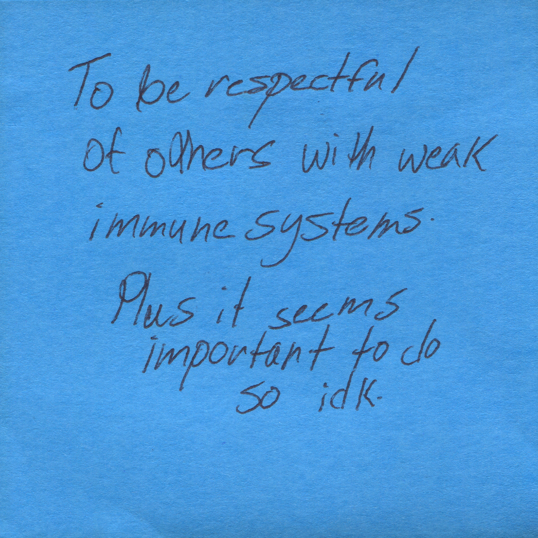 Response 35, Sticky Note and Pen, 3" x 3"