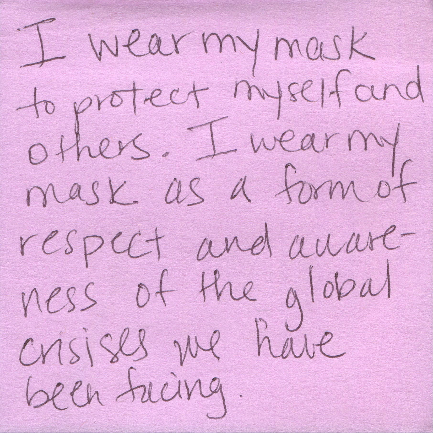 Response 33, Sticky Note and Pen, 3" x 3"