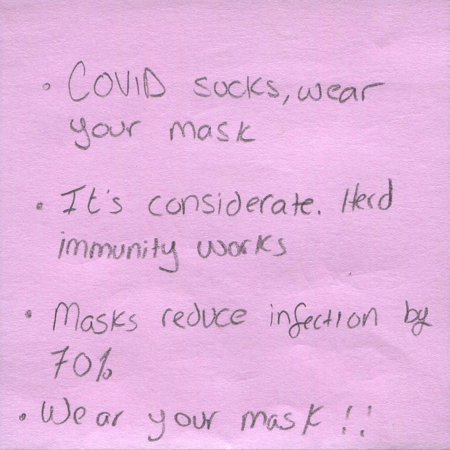 Response 60, Sticky Note and Pen, 3" x 3"